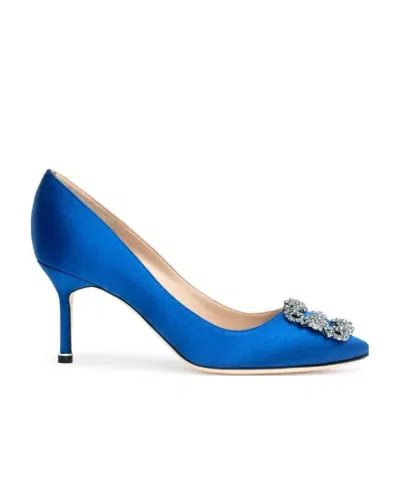 MANOLO BLAHNIK HANGISI 70MM EMBELLISHED BUCKLE PUMPS