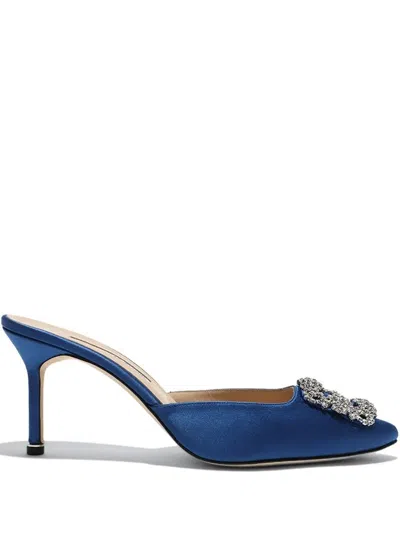 Manolo Blahnik Hangisi 70mm Leather Pumps In Blue
