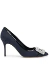 Manolo Blahnik Hangisi 80mm Crystal-embellished Pumps In Blue