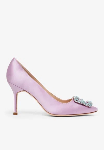 Manolo Blahnik Hangisi 90 Crystal-embellished Pumps