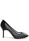 Manolo Blahnik Hangisi 90 Polka-dot Mesh Pumps