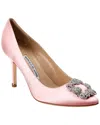 Manolo Blahnik Hangisi 105 Satin Pump In Pink