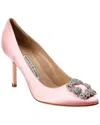 Manolo Blahnik Hangisi 105 Satin Pump In Pink