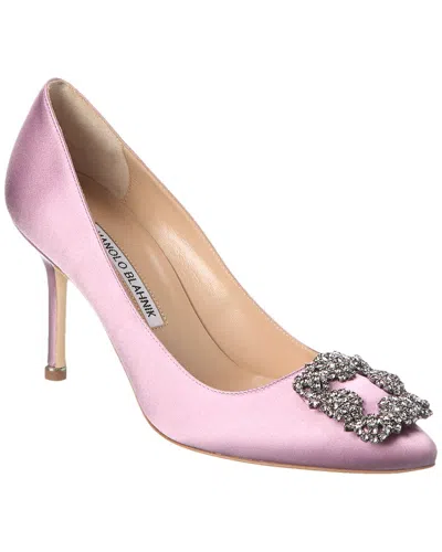 Manolo Blahnik Hangisi 90 Satin Pump In Purple