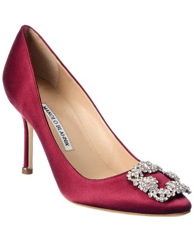 Manolo Blahnik Hangisi 105 Satin Pump In Red