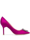 Manolo Blahnik Hangisi 90mm Jewel Buckle Pumps In Pink
