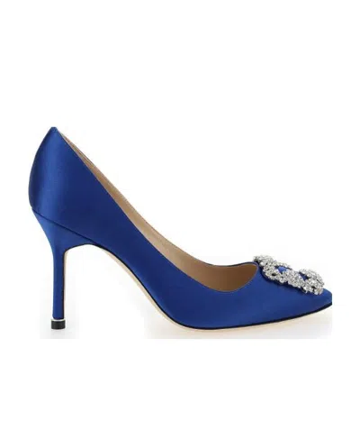 Manolo Blahnik Hangisi 90mm Pumps In Blue