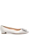 Manolo Blahnik Hangisi Ballet Flats In Grau
