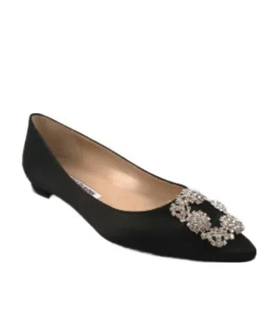Manolo Blahnik Hangisi Buckle Ballerinas In Green