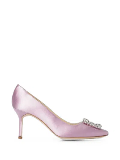 Manolo Blahnik Hangisi Buckle Pumps In Purple