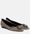 Manolo Blahnik Hangisi Calf Hair Ballet Flats In Multi