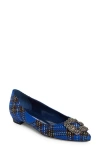 Manolo Blahnik Hangisi Tartan Ballet Flats In Multicolor