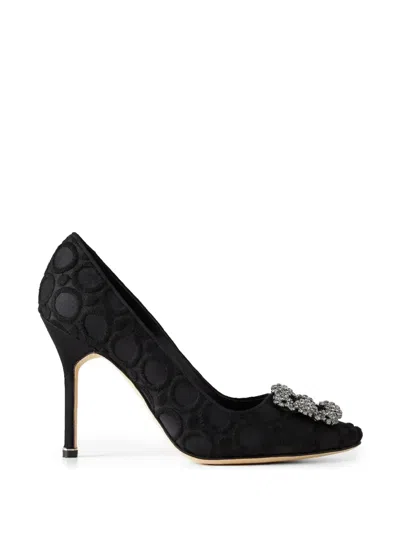 Manolo Blahnik Hangisi Crystal-buckle Pumps In Black