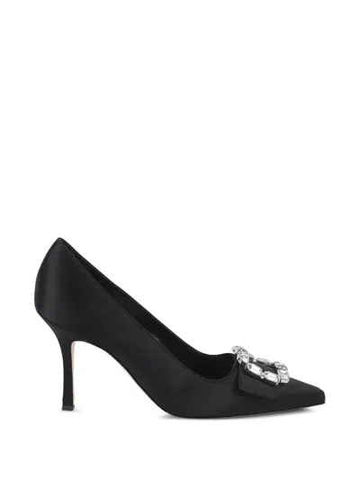 Manolo Blahnik Hangisi Crystal-buckle Pumps In Black