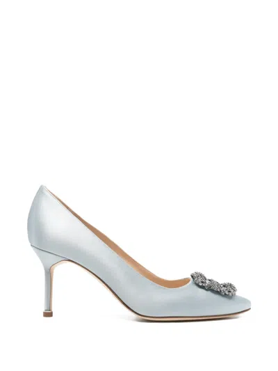 Manolo Blahnik Hangisi Crystal-embellished Pumps In Blue
