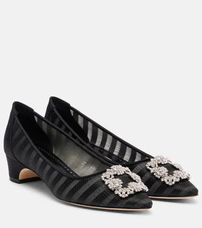 Manolo Blahnik Hangisi Embellished Pumps In Black