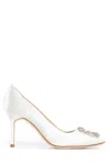 MANOLO BLAHNIK MANOLO BLAHNIK HANGISI EMBELLISHED SATIN PUMPS