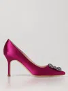 Manolo Blahnik Hangisi  Décolleté In Satin In Fuchsia