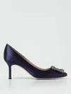 Manolo Blahnik Hangisi Pumps In Satin In Blue