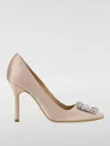 Manolo Blahnik 70mm Hangisi Satin Pumps In Blush Pink