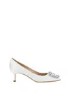 Manolo Blahnik Hangisi Crystal Buckle Pump In Mcrm