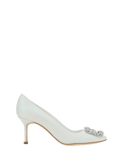 Manolo Blahnik Hangisi Pumps In Whit