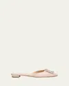 Manolo Blahnik Hangisi Satin Ballerina Flats In Pink