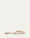 Manolo Blahnik Hangisi Satin Ballerina Flats In Multi