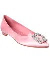Manolo Blahnik Hangisi Satin Flat In Pink