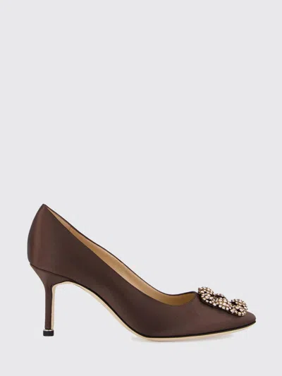 Manolo Blahnik Hangisi Satin Pumps With Jewel Buckle In Multi