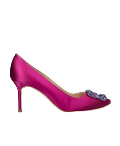Manolo Blahnik Hangisi Shallow-mouth High Heels In Purple
