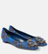 Manolo Blahnik Hangisi Tartan Ballet Flats In Multicoloured