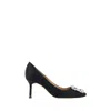 Manolo Blahnik Hangisi 50 Fmc Crystal-embellished Satin Pumps In White