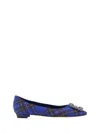Manolo Blahnik Hangisi Tartan Ballet Flats