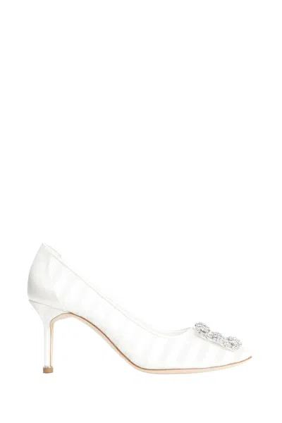Manolo Blahnik Hangisila Pumps In White