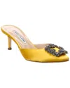 Manolo Blahnik Hangisimu 50 Satin Mule In Yellow