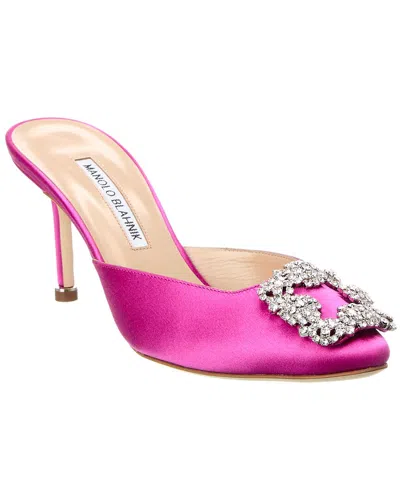 MANOLO BLAHNIK HANGISIMU 70 SATIN MULE