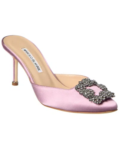 MANOLO BLAHNIK HANGISIMU 70 SATIN MULE