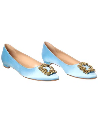 MANOLO BLAHNIK MANOLO BLAHNIK HANGISIMU SATIN FLAT (AUTHENTIC PRE-LOVED)