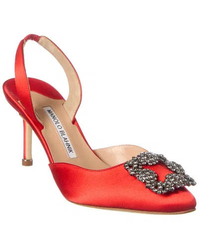 MANOLO BLAHNIK MANOLO BLAHNIK HANGISLI 70 SATIN SLINGBACK PUMP