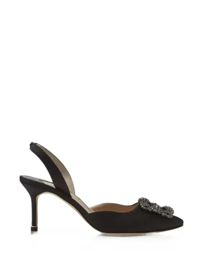 Manolo Blahnik Hangisli Crystal-buckle Pumps In Multi