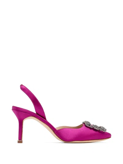 Manolo Blahnik Hangisli Slingback Pumps In Pink