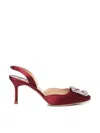 Manolo Blahnik Slingback High-heeled Sandals In Red