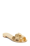 Manolo Blahnik Haribal Slide Sandal In Metallic Gold