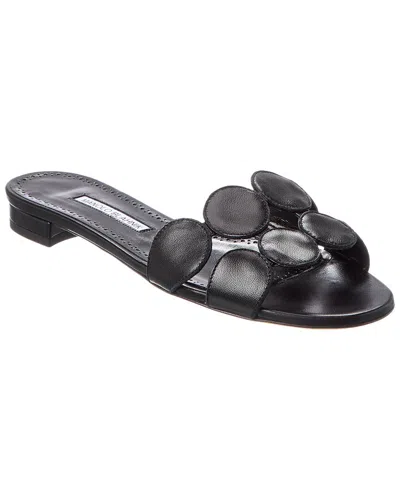 Manolo Blahnik Haribalamu Leather Sandal In Black