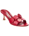 Manolo Blahnik Haribalmu Kitten Heel Sandal In Red