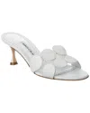 Manolo Blahnik Haribalmu Leather Slide Sandals In White