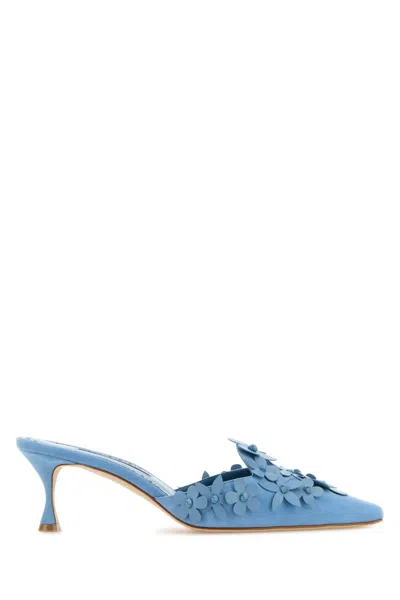 Manolo Blahnik Harnes Mone Rial 050 In Blue