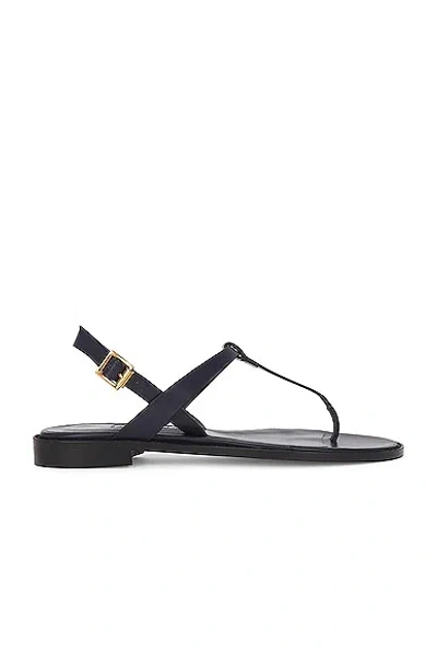 Manolo Blahnik Hata Leather Sandal In Navy