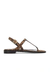 Manolo Blahnik Hata Leopard Thong Slingback Sandals In Print